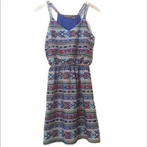 Vintage Speed Control New York Mini Dress Aztec Tribal Y2K 90's Vibe Cami Top M